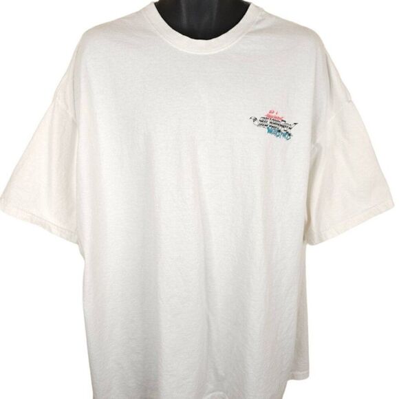 Vintage Silver Fox Watersports T Shirt Mens Size 3XL White Y2K Watercraft - Picture 2 of 7